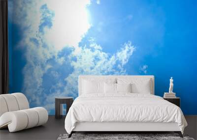 blue sky with clouds Wall mural