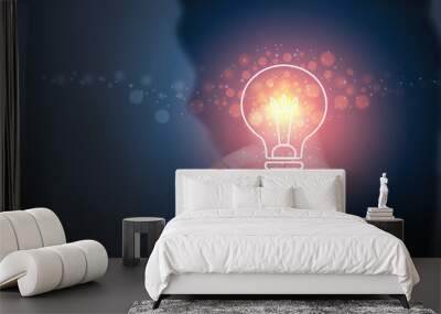 Idea and innovation in concept of creative idea    Wall mural