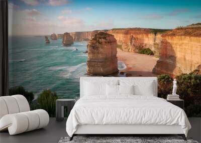 Sunset at Twelve Apostles - Great Ocean Road in Australia Wall mural