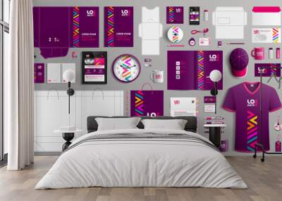 Stationery template design Wall mural