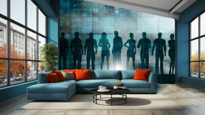 Silhouette of Business People Wall mural