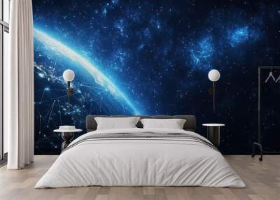 Global Network and Space Wall mural