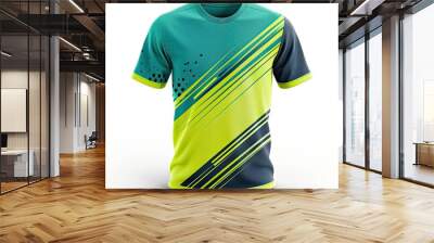 Green and Yellow Sports T-shirt Design Wall mural