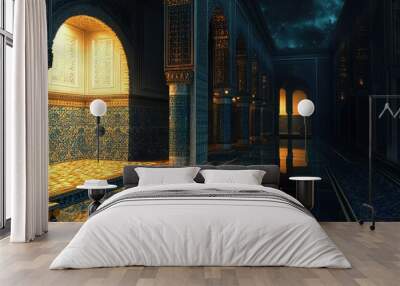 Mystical Moroccan Palace Courtyard Wall mural