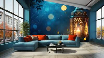 Ornate Lantern with Candle Light Wall mural