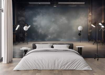 A stylish studio background bathed in the soft glow of projector lights. Wall mural