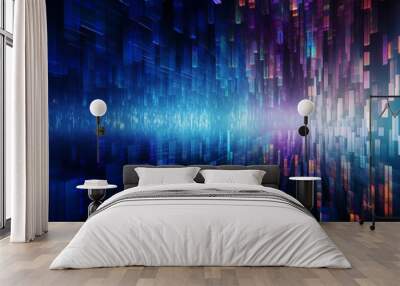 Abstract background featuring a matrix of binary code patterns. Wall mural