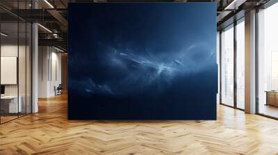 Dark blue and glow particle abstract background. Wall mural