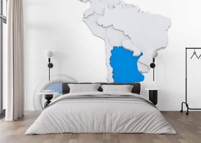 argentina on a map of south america Wall mural