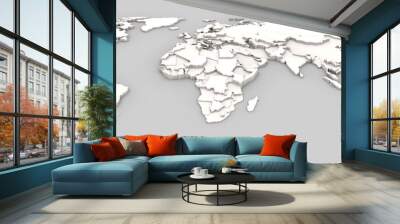 World map relief Wall mural