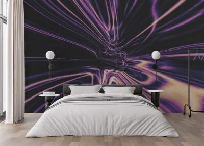 Neon Glitch Retro Nostalgic Futuristic Background, with color dispersion effect Wall mural