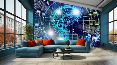 Artificial intelligence and machine learning technology Wall mural