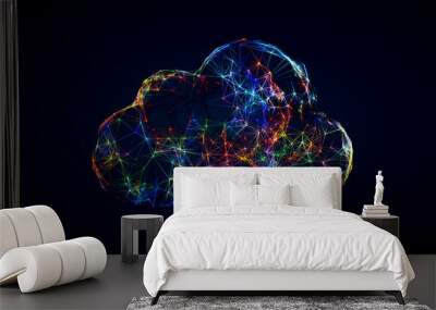 cloud computing technology illustration Wall mural