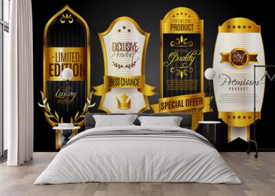 Seal gold badges and labels premium quality Wall mural