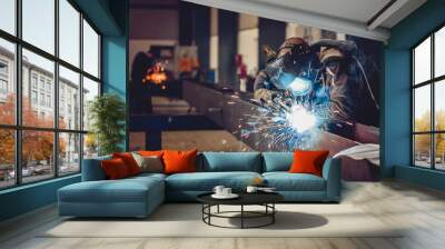 industrial welder with torch Wall mural