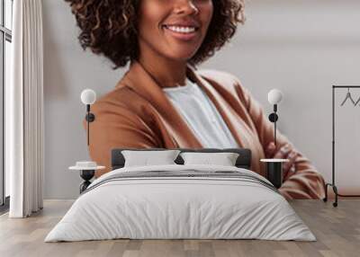 Portrait of young cheerful african american businesswoman Wall mural