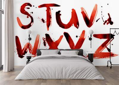 grunge alphabet S-Z Wall mural