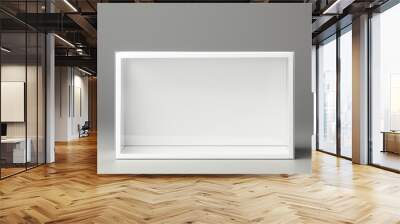 Blank white box with a transparent window for product display Wall mural