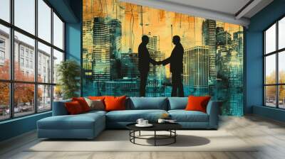 Business merger and acquisition negotiations Wall mural