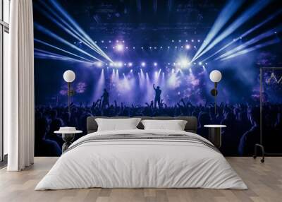 Dynamic stage lights at a rock concert Wall mural