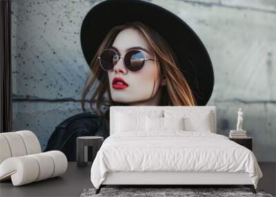 Stylish expression of a girl with impeccable fashion sense Wall mural