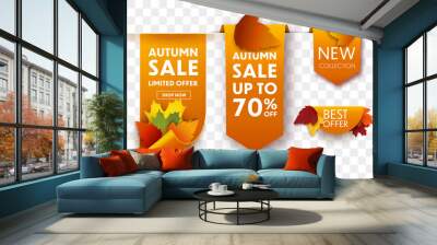 Autumn sale tags Wall mural