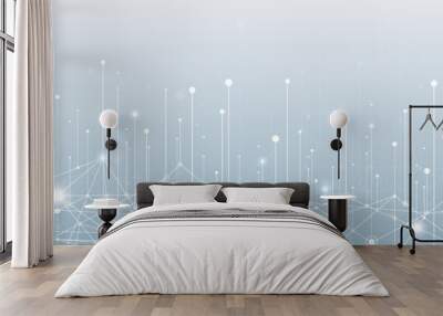 Big data visual information background. Social network concept. Connection vector background. Wall mural