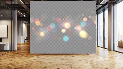 Colorful bokeh lights background. Blurred circle shapes. Vector illustration Wall mural