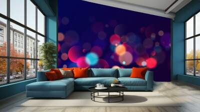 Colorful bokeh lights background. Blurred circle shapes. Vector illustration Wall mural