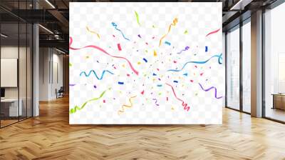 Confetti Background. Festive Backdrop. Party Design With Colorful Confetti. Vector Illustration Wall mural