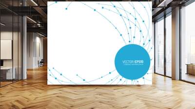 Connected Lines and dots. Network sign. Vector illustration Wall mural