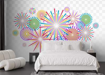 Fireworks background. Vector Wall mural