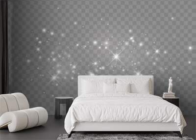 glowing light effect with many glitter particles isolated on transparent background. vector starry c Wall mural