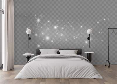 Glowing light. Magic christmas decoration Wall mural