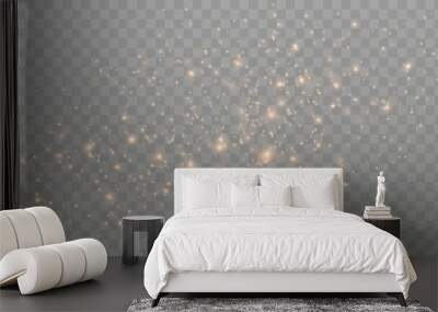 Gold sparkles background. Vector shining particles Wall mural