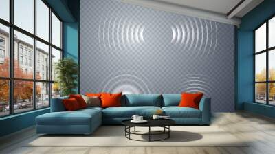 Set of glowing sonar waves. Vector illustration Wall mural