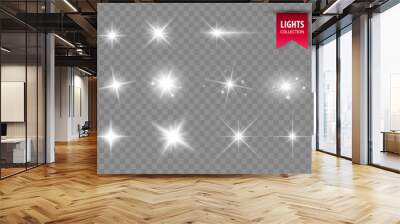 shine glowing stars. vector lights Wall mural