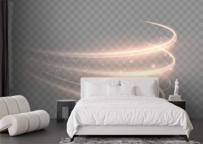 Shining lines. Glowing Trail Wave Vector Light Effect. Vector illustration Wall mural