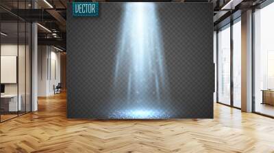 UFO light beam isolated on transparnt background. Vector Wall mural