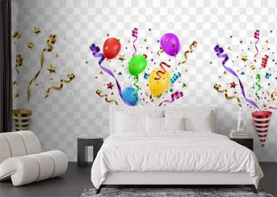 Vector confetti. Festive illustration. Wall mural