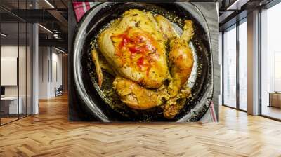 Baked chicken in the oven Wall mural