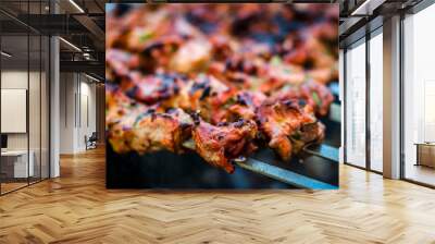 barbecue pork on the grill Wall mural