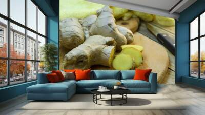 Fresh ginger root Wall mural