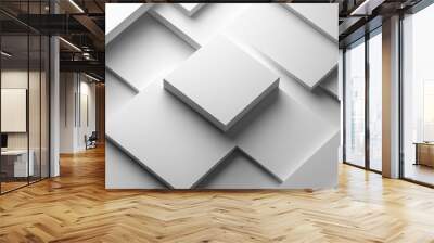 minimal geometric 3D background, simple forms, modern aesthetic, clean lines, monochrome palette Wall mural