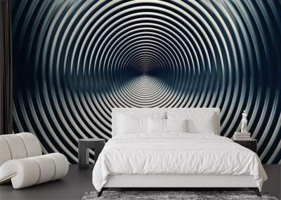 a blue and white photo of a tunnel Wall mural