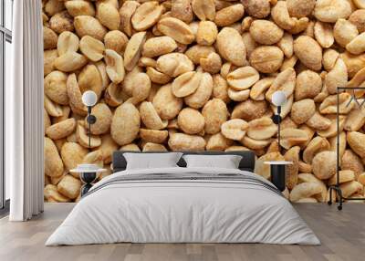 Dry roasted and seasoned salty peanuts. Wall mural