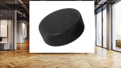 Hockey puck isolated on white. Wall mural