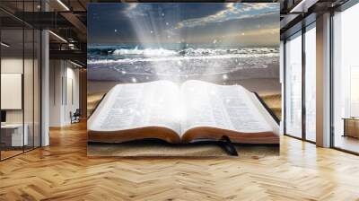 Bible at beach Wall mural