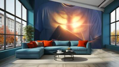 Glowing heart and Bible Wall mural