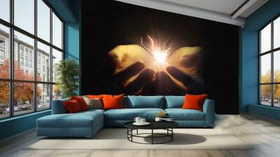 Holding lightning Wall mural